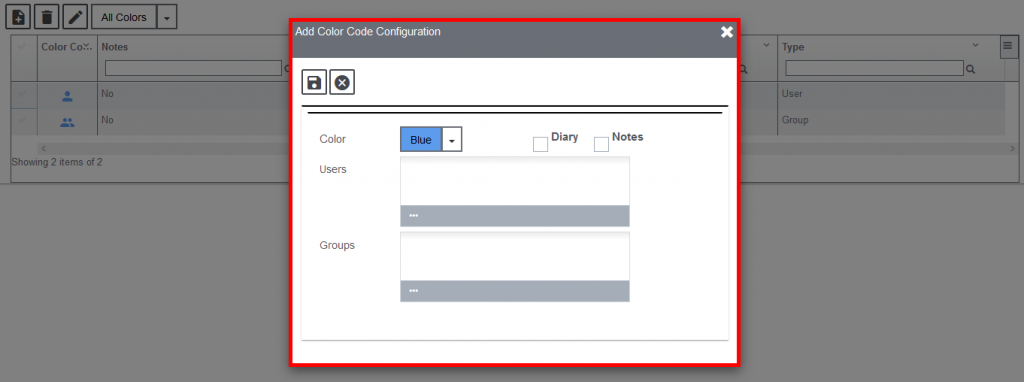 Color Code Configuration
