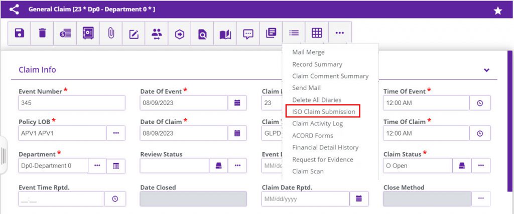 General Claim Parameters